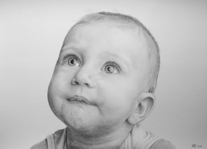 Bleistiftzeichnung Babyportrait, Portraitzeichnung, Baby, Bleistiftzeichnungen Portrait, Portraitzeichner
